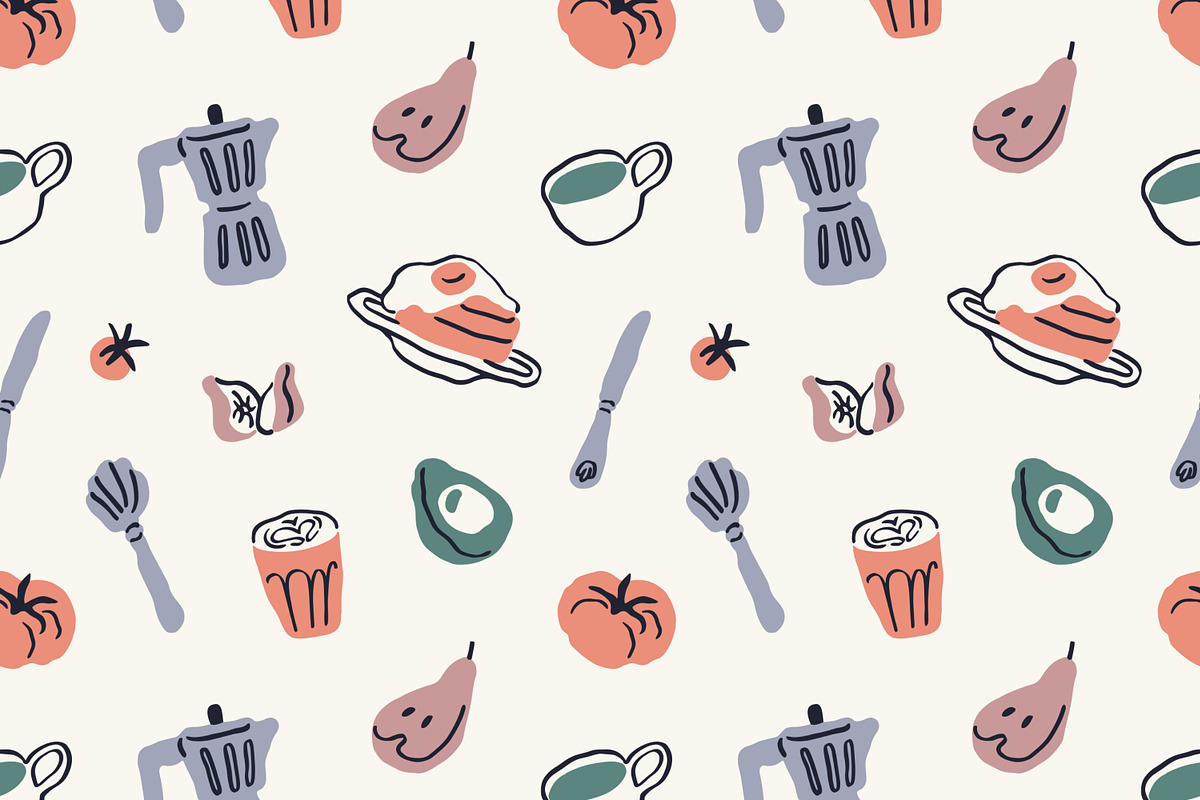 Breakfast food seamless patterns, a Pattern Graphic by Good Studio (Photo 5 of 13)