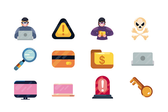 Cyber Fraud Illustration Set preview 4
