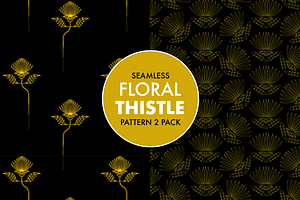 Thistle art deco flower pattern