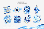 Abstract blue & gold Acrylic smears, an Object Graphic by Julie&Taily (Thumbnail 5 of 21)