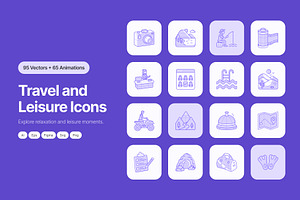 160 Travel & Leisure Icons Bundle, a Duotone Icon by Prosymbols