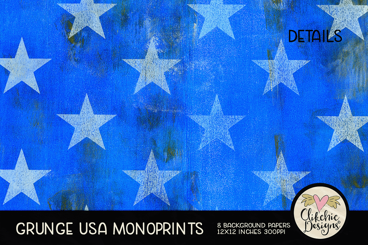 Grunge USA Monoprint Textures, a Texture Graphic by Clikchic Designs (Photo 4 of 5)