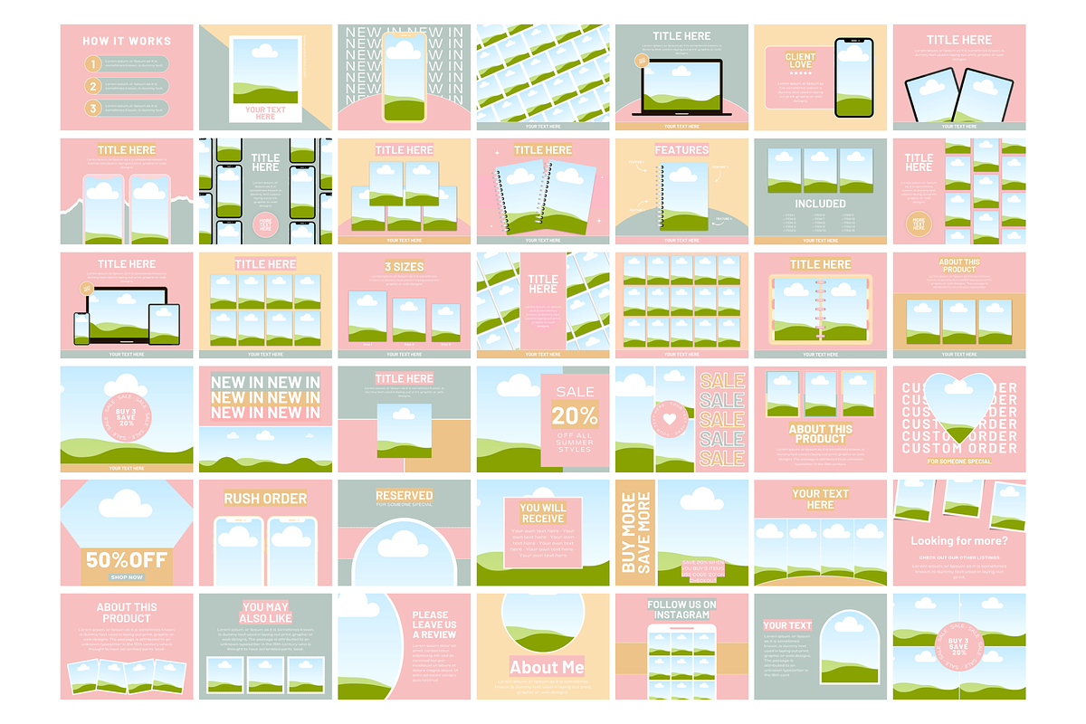 Pastel Etsy Listing Templates, a Branding & Logo Template by SunshineStudioBoutique (Photo 4 of 8)