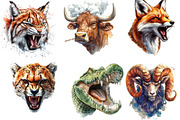 Aggressive Animals Head Clipart, an Illustration by DreamArtGraphic (Thumbnail 5 of 6)