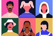 Abstract people face avatars set, a Person Illustration by Good Studio (Thumbnail 2 of 13)