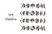 Watercolor Moon Phases, a Decorative Illustration by Slastick (Thumbnail 3 of 5)