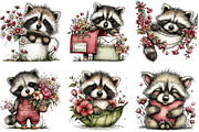 Whimsical Spring Raccoon Clipart, an Illustration by Dream Creation (Thumbnail 5 of 6)