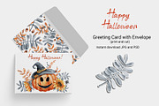 Happy Halloween card with envelope, an Invitation Template by Artmanata (Thumbnail 1 of 5)
