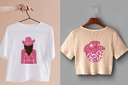 Pink Cowgirl Vector Clipart Pack, an Object Illustration by NataKa (Thumbnail 4 of 5)