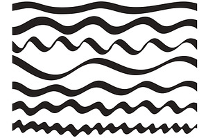 Set of wavy lines vector elements, an Illustration by Tati_Kli