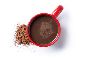 Hot chocolate in red ceramic mug, a Food & Drink Photo by etorres69