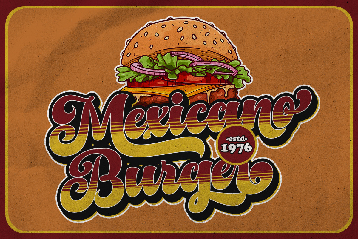 The Sticky Line - Retro Font, a Script Font by Suza Studio (Photo 4 of 11)