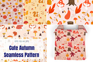 Cute Autumn Seamless Pattern Fall