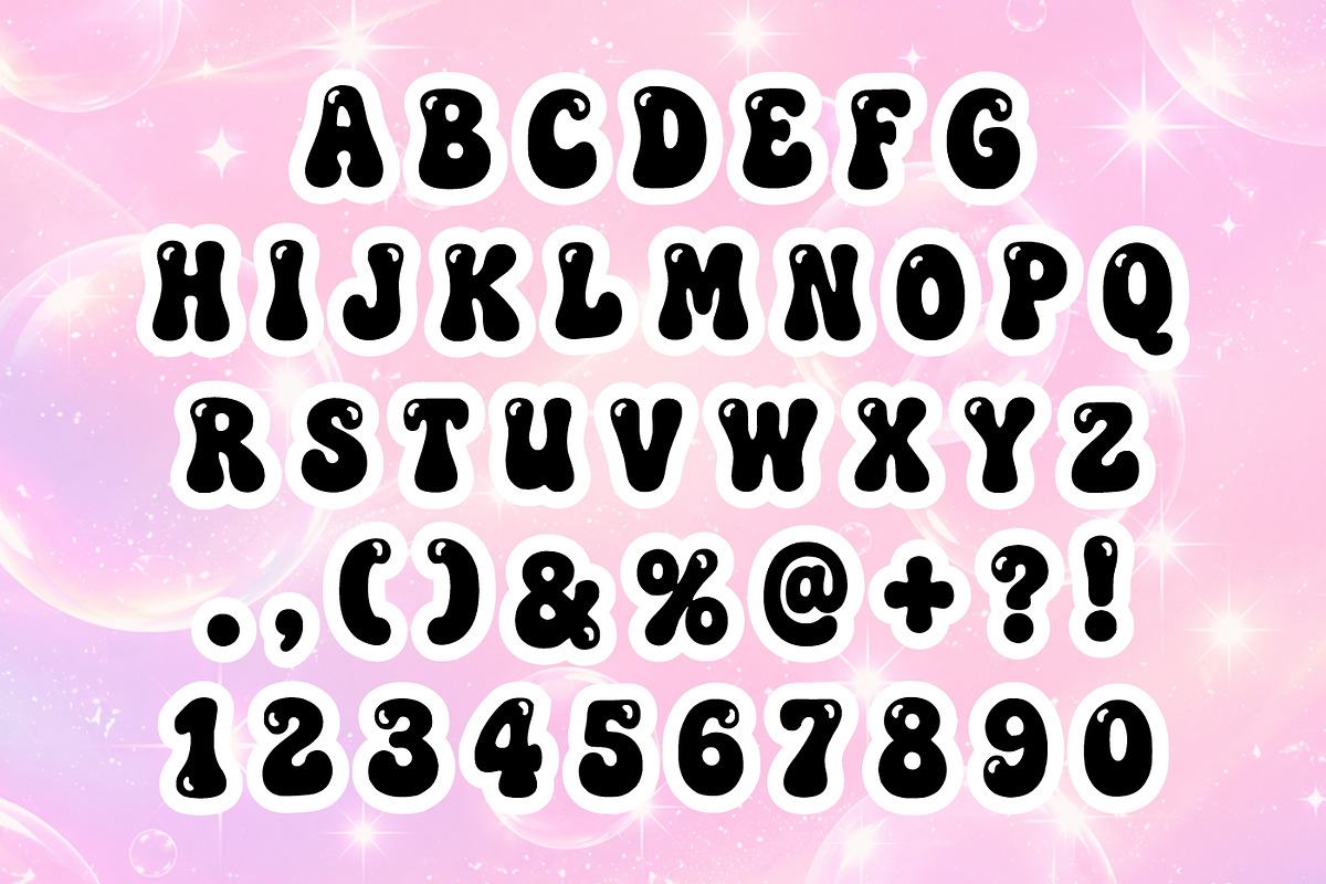 Bubble Groovy, a Handwritten Font by Fourteen Letter (Photo 2 of 6)