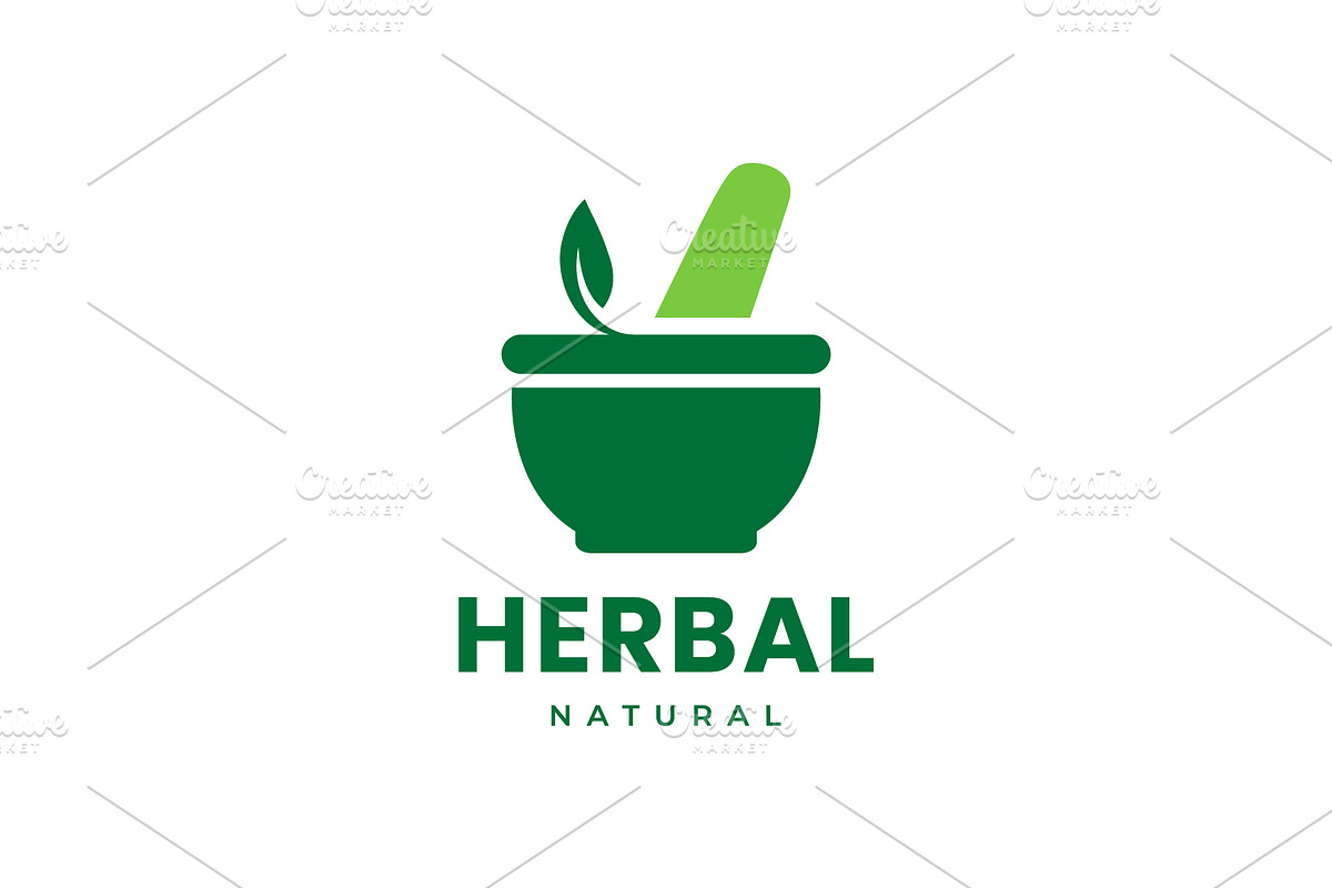 herbal nature medicine bowl  logo, a Branding & Logo Template by devastd