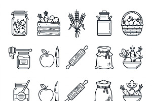 Bundles Farmers Pantry Vector Icons, an Outline Icon by adenpinkstore