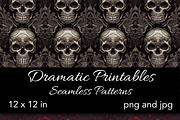 Gothic Skull Digital Paper, a Pattern Graphic by Gingerly Brazen Designs (Thumbnail 1 of 4)