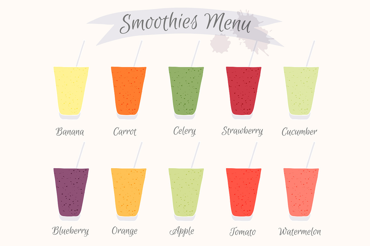 Collection fruit smoothies., a Food Illustration by itiir (Photo 4 of 11)