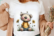 Watercolor Bear And Bees Clipart, a Transportation Illustration by Digital Artistic99 (Thumbnail 7 of 10)