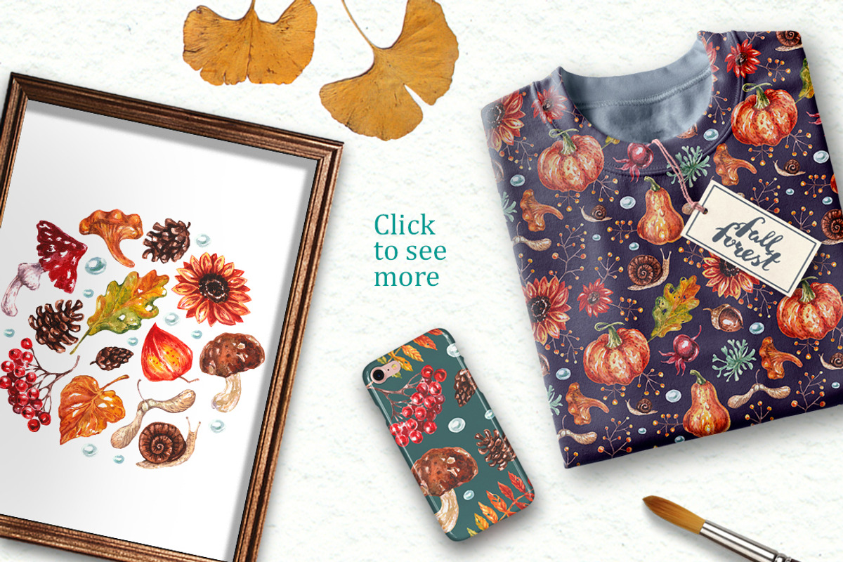 Watercolor Collection Fall Forest, an Illustration by AnnieDove (Photo 6 of 8)