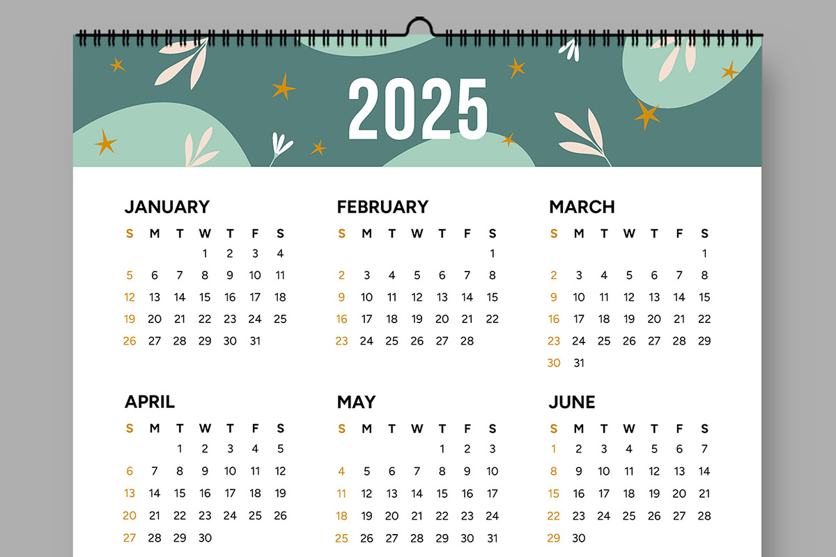Clean 2025 Calendar Design Template, a Stationery Template by ContestDesign (Photo 2 of 3)