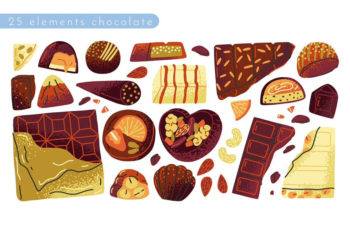 FUNKY CHOCOLATE, a Food Illustration by Elliko shop (Photo 3 of 6)