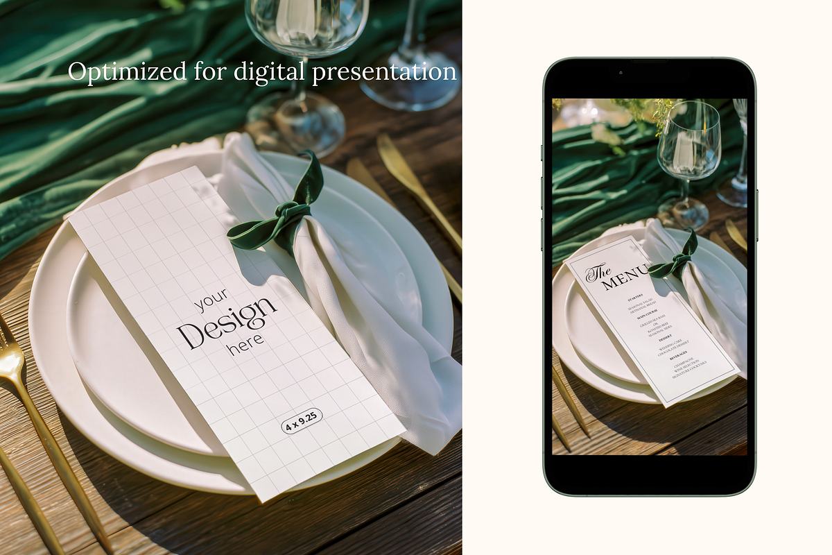 Rustic Wedding 4x9.25 Menu Mockup, a Mockup by Serenefeeling (Photo 5 of 6)