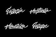 Continents Brush Lettering set, an Object Graphic by Anton Akhmatov (Thumbnail 5 of 6)