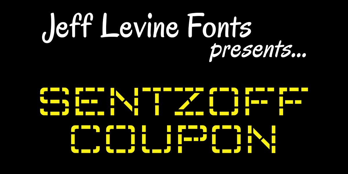 Sentzoff Coupon JNL, a Font by Jeff Levine Fonts