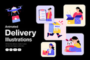 Animated Delivery Illustration Set, a Transportation Illustration by Brickclay (Thumbnail 1 of 5)