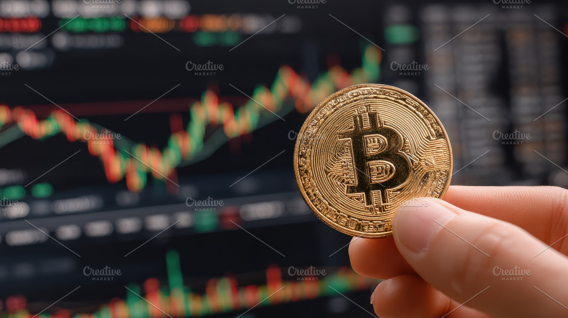 Bitcoin Cryptocurrency Trading Chart, a Photo by Pixeness Studio