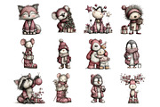 Whimsical Christmas Animals Clipart, an Illustration by Design Market (Thumbnail 3 of 3)