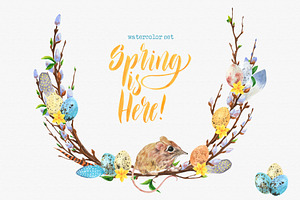 Spring is here! Watercolor set.