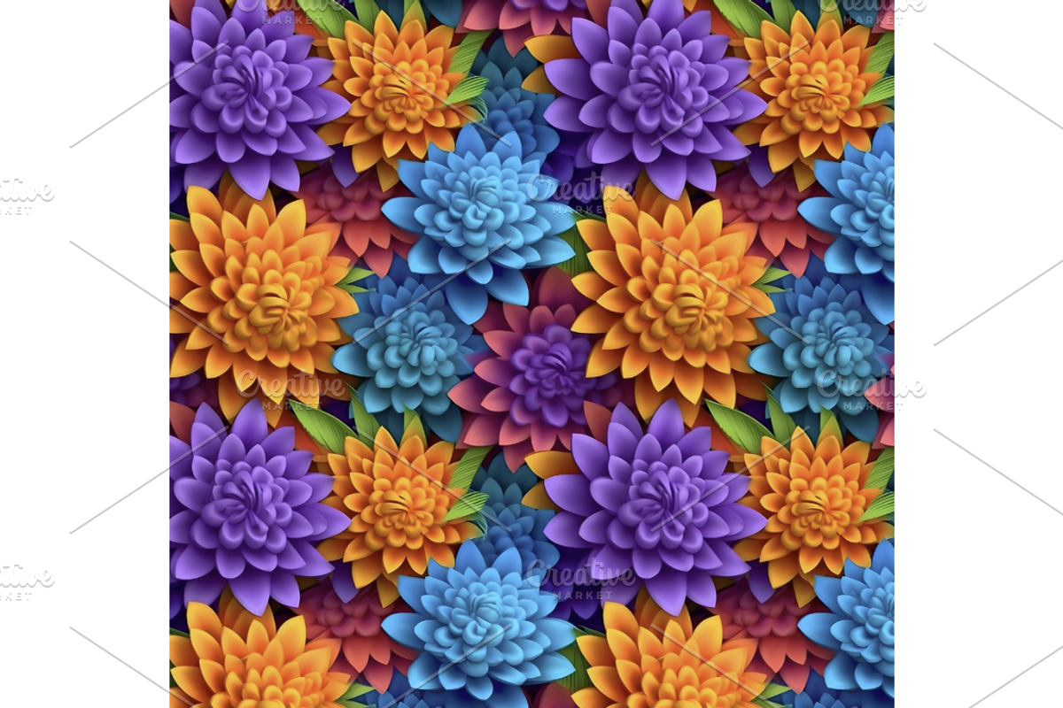 3D Seamless Floral Backgrounds, a Plants & Tree 3D Model by RobinElkthunder (Photo 5 of 10)