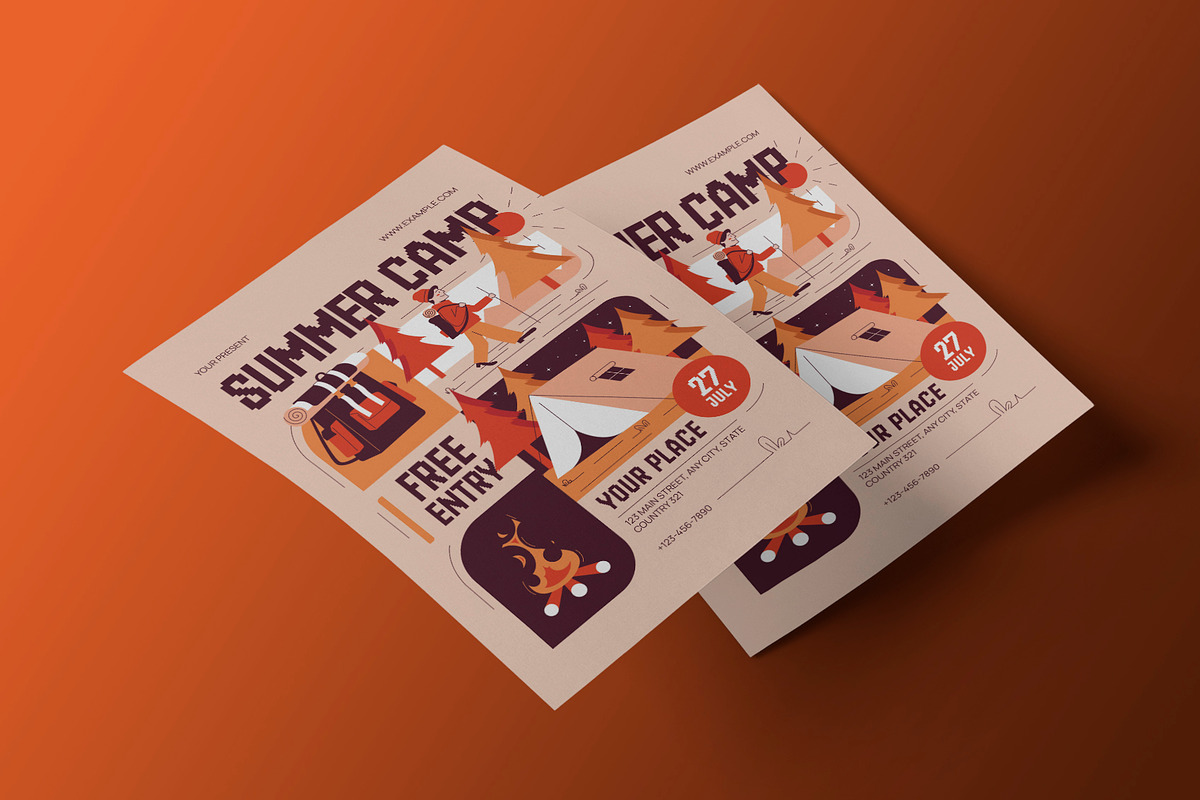Brown Creative Summer Camp Flyer, a Flyer Template by Neermana (Photo 3 of 4)