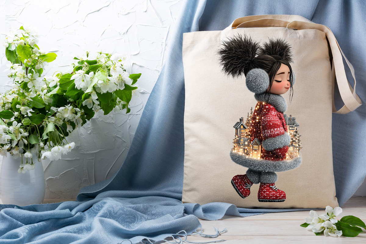 Whimsical Christmas Girl Clipart Bun, a Healthcare Illustration by SVGArt (Photo 5 of 9)