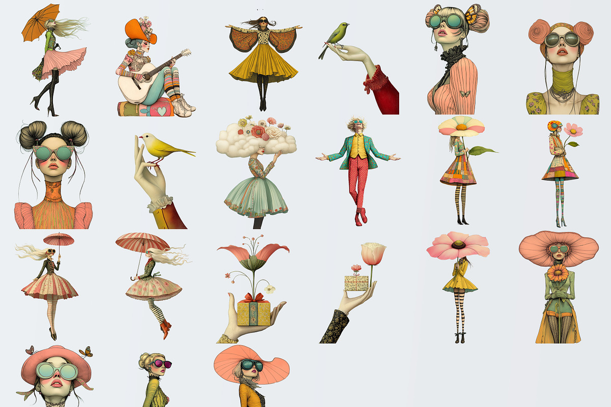 Whimsy Spring People Clipart Bundle, a Person Illustration by Fusion Dream (Photo 4 of 10)