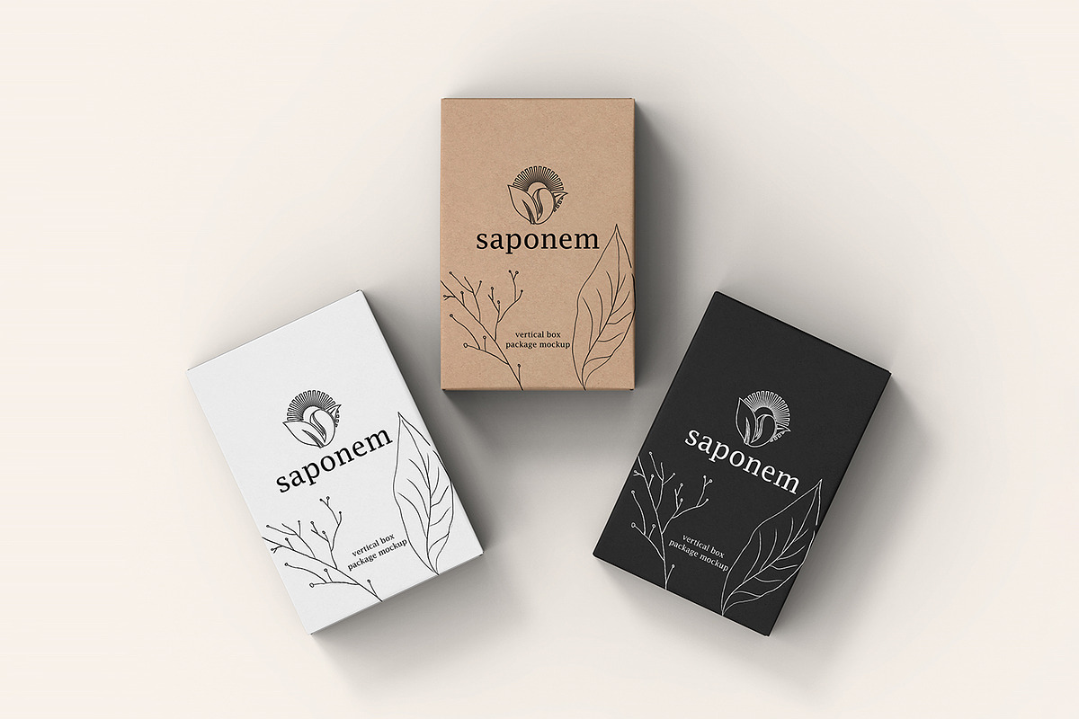 Vertical Kraft Soap Box Pack Mockup, a Packaging Mockup by Ram Studio LLC (Photo 8 of 8)