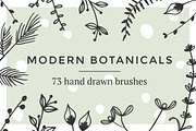 Modern botanical Photoshop brushes, a Brush Add-On by Little Bean (Thumbnail 1 of 8)