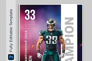 Canva and Photoshop sports template, a Poster Template by Walllow Creatives
