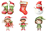 Christmas Elf Clipart, a Seasonal Illustration by CitraGraphics (Thumbnail 4 of 6)