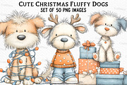 Cute Christmas Fluffy Dogs, an Illustration by Craft Nest (Thumbnail 1 of 6)