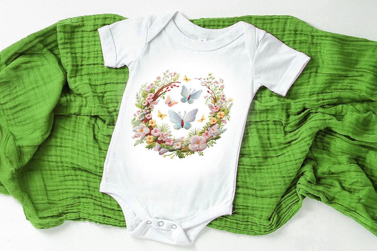 Embroidery Flower Luarel & Butterfly, an Object Graphic by V Design Creator (Photo 7 of 8)