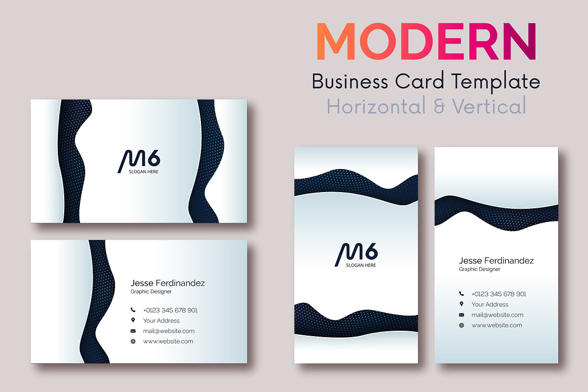 Modern 50 Business cards Bundle, a Business Card Template by M6 Gallery (Photo 38 of 52)
