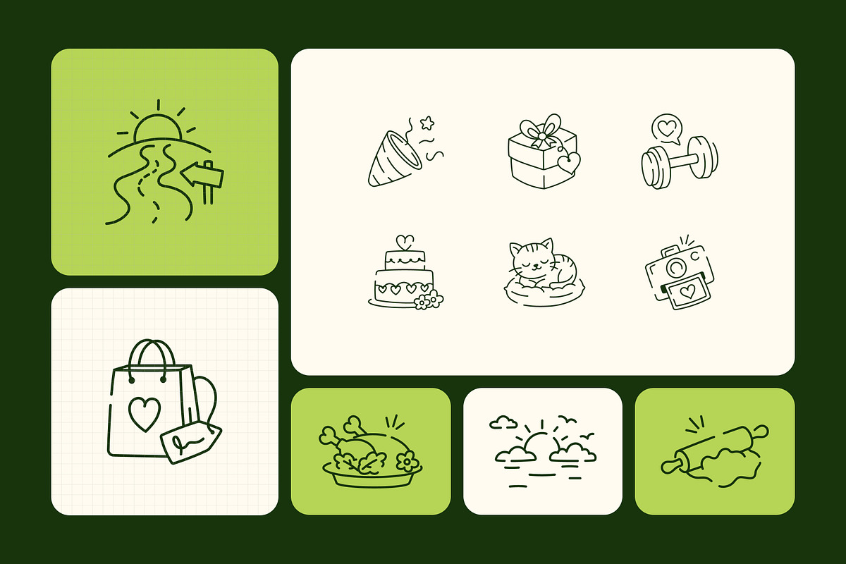 300 Healthy Living Doodle Icons, an Outline Icon by Prosymbols (Photo 8 of 12)