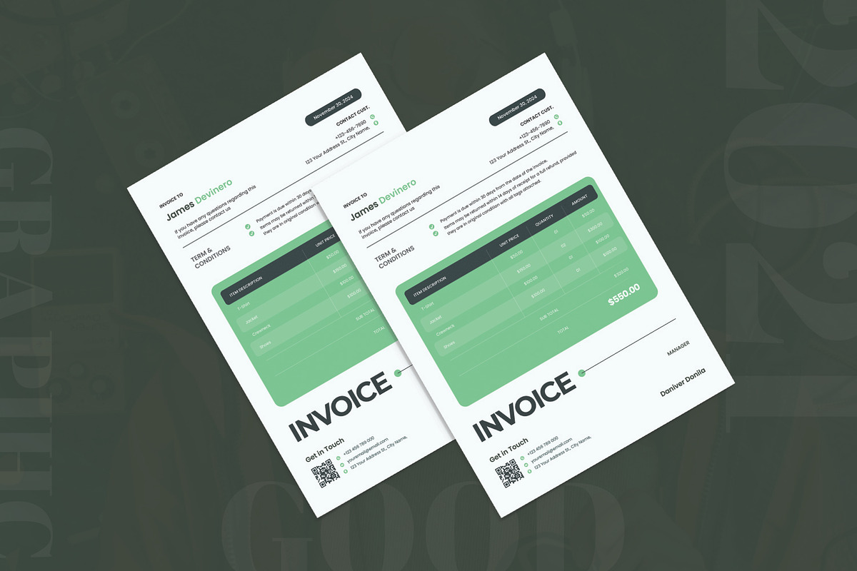 Simple Modern Design - Invoice, a Print Template by AQR Studio (Photo 2 of 2)