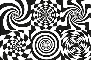 Hypnotic Optical Spirals Background