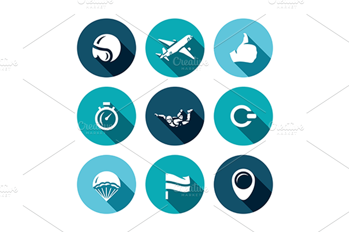 Skydiving, an Outline Icon by Steinar Logo