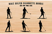 Golfer Silhouette Vector art Set, a Person Illustration by Gfx Expert Team (Thumbnail 1 of 3)