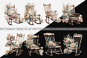 Rocking Chair Clipart, a Graphic by Artnoy (Thumbnail 2 of 5)